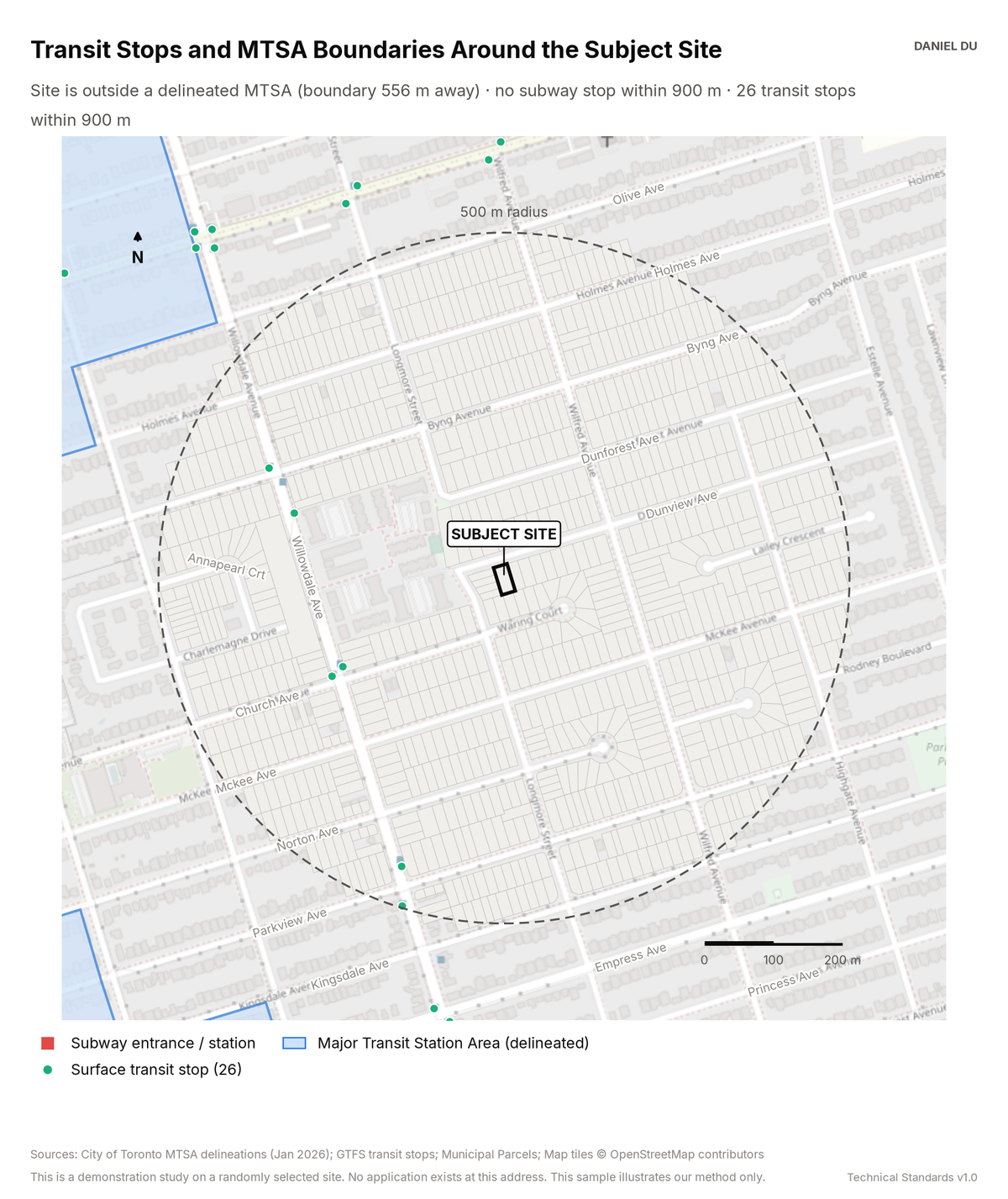 Transit & MTSA Context Study map